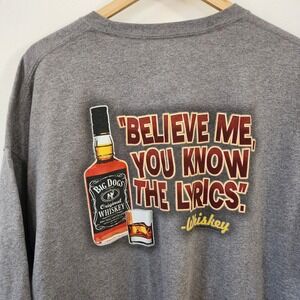 Y2K Big Dog Whiskey Grey Mens Tee Shirt 2XL Whiskey